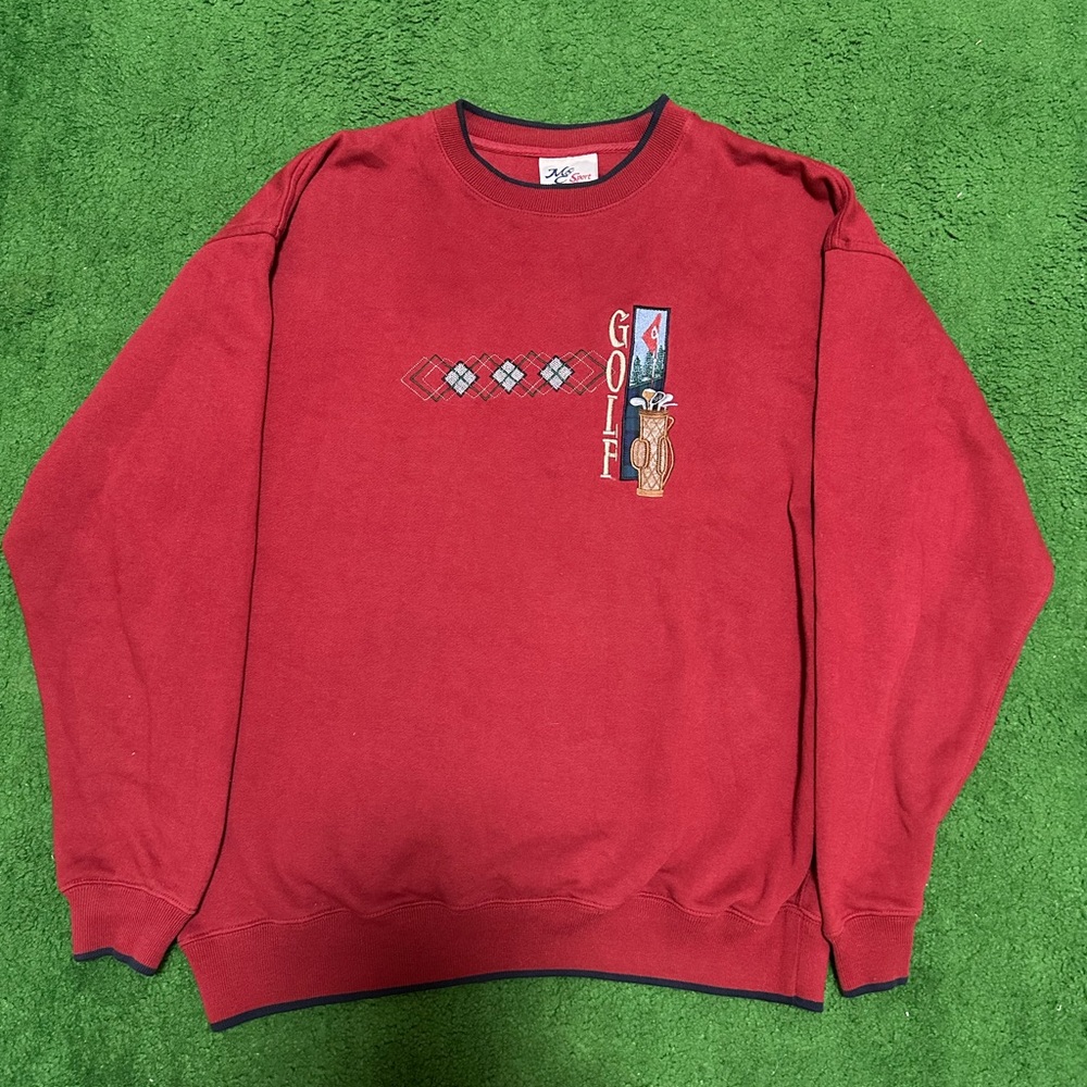Vintage embroidered golf nature sweater
